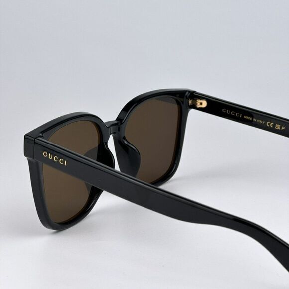 NEW Gucci GG1346SK 002 Black Brown Polarized Square Unisex Sunglasses GG 1346SK main image 5